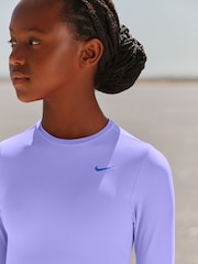 Nike Purple Colour Block Long Sleeve Bikini Set - Image 4 of 7