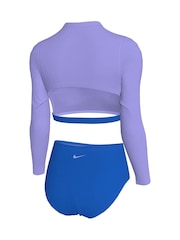 Nike Purple Colour Block Long Sleeve Bikini Set - Image 6 of 7