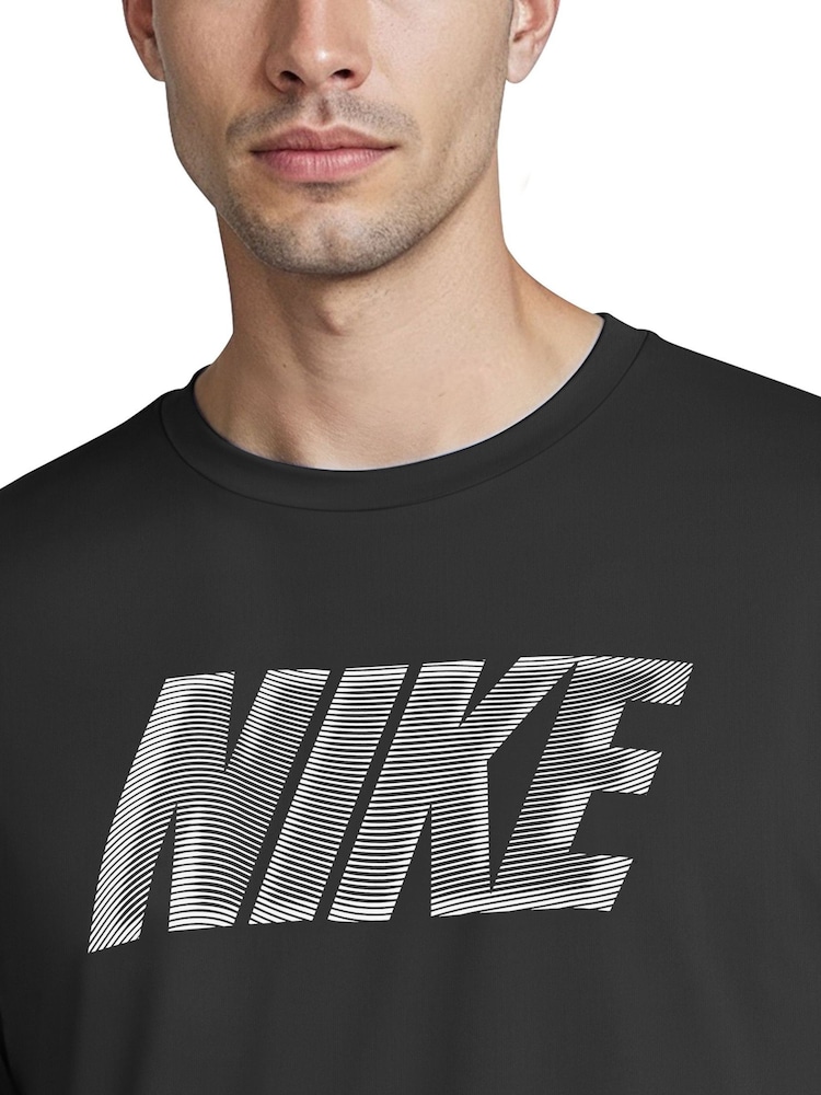 Nike Black Hydroguard Long Sleeve Rash Vest - Image 6 of 6