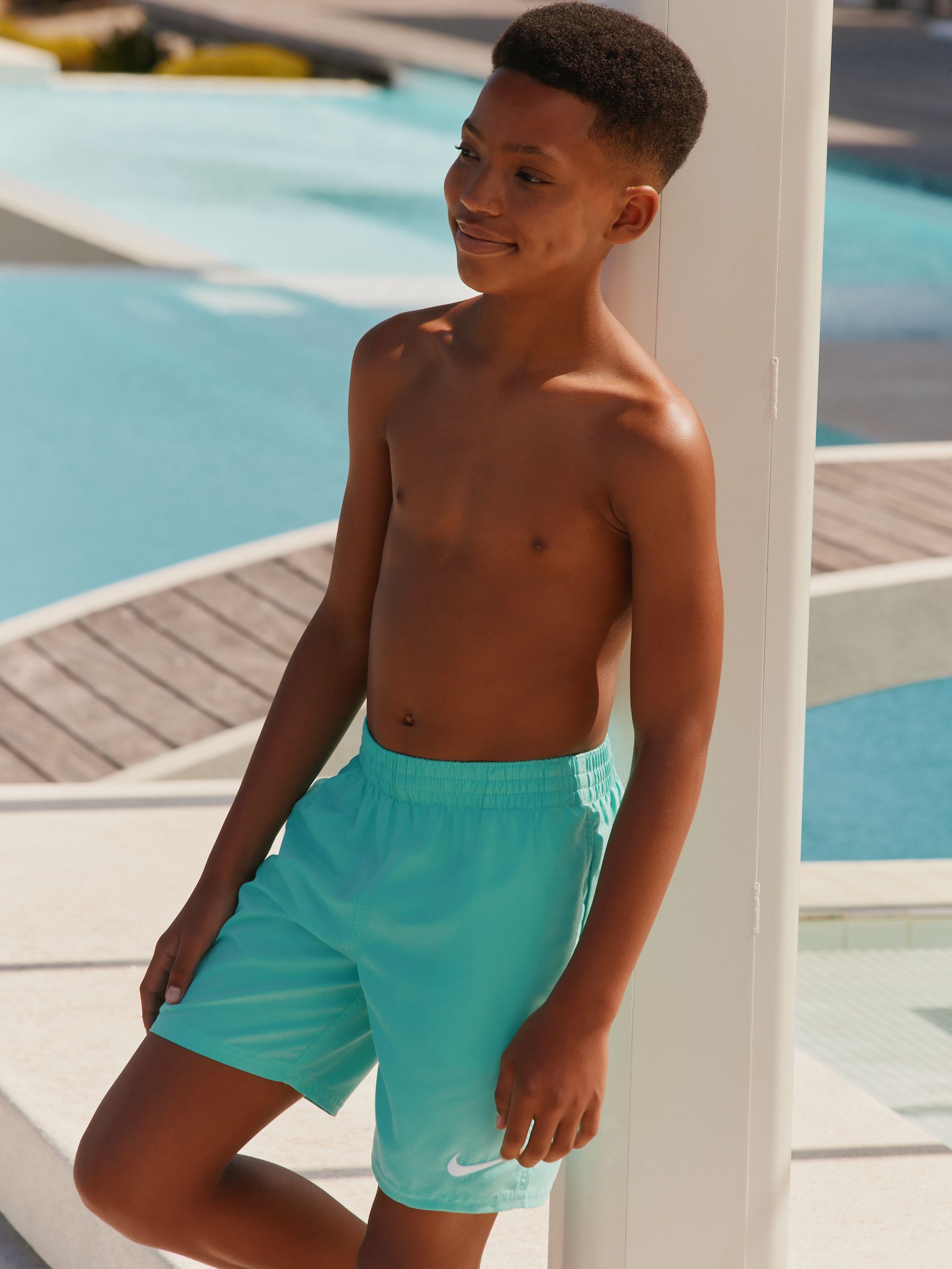 Buy Nike Bleached Turq Blue 6 Inch Essential Volley Swim Shorts