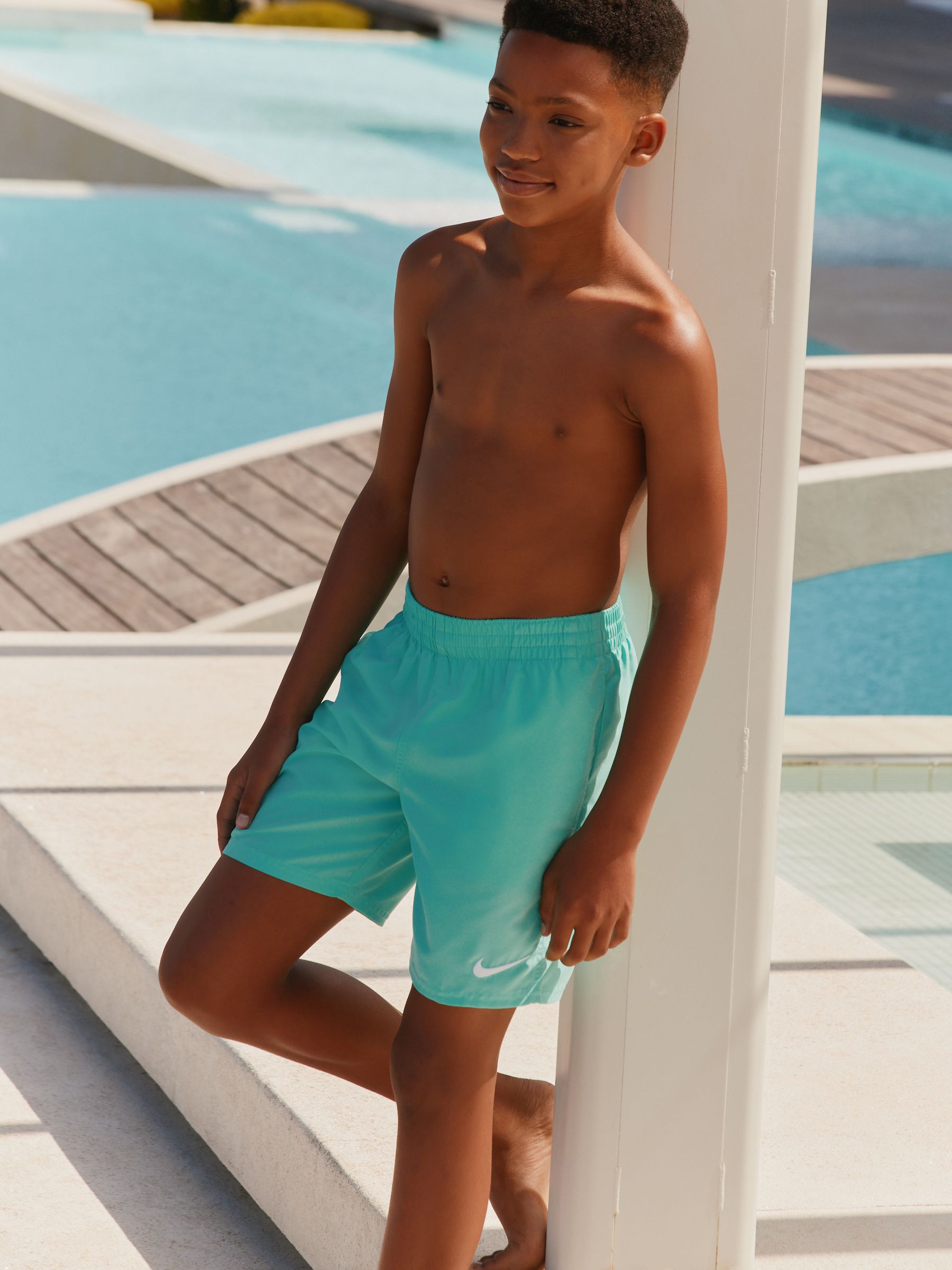 Buy Nike Bleached Turq Blue 6 Inch Essential Volley Swim Shorts