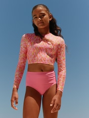 ピンク - Nike アニマルプリント長袖ビキニセット - 画像 1 / 7