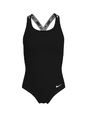 Nike Black Logo Tape Crossback One Piece Swimsuit - Image 1 of 3