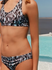 أسود - Nike Animal Print Lace Up Bikini Set - Image 2 of 7