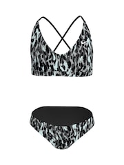 أسود - Nike Animal Print Lace Up Bikini Set - Image 5 of 7