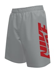 Nike Grey Graphic Logo Swoosh 7 Inch Swim Shorts - Image 1 of 3