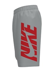 Nike Grey Graphic Logo Swoosh 7 Inch Swim Shorts - Image 2 of 3