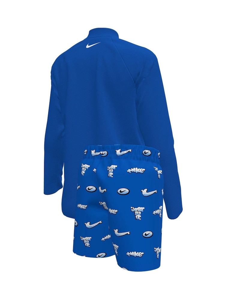 Nike Blue Long Sleeve Sun Safe Rash Guard Set - Image 2 of 2