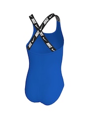 Nike Blue Logo Tape Crossback One Piece Swimsuit - Image 2 of 3