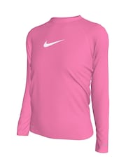 Nike Pink Sun Safe Essentials Long Sleeve Rash Vest - Image 2 of 3