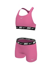 Nike Pink Logo Tape Racerback Bikini Shorts Set - Image 5 of 5
