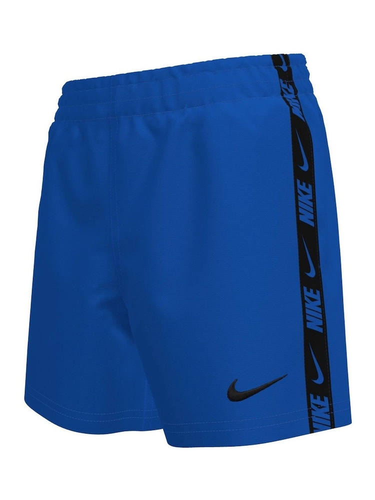 Nike Blue Breaker Logo Tape 4" Volley Shorts - Image 1 of 3