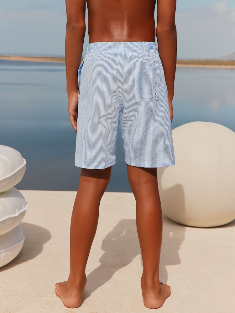 Nike Blue Ripple 7 Inch Stripe Swim Shorts - Image 2 of 8