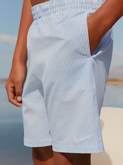 Nike Blue Ripple 7 Inch Stripe Swim Shorts - Image 4 of 8