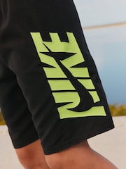 Nike Black Graphic Logo Swoosh 7 Inch Swim Shorts - Image 6 of 9
