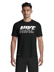 Nike Black Graphic Logo Short Sleeve Rash Vest - Image 1 of 5