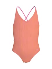 Nike Pink Ripple Texture Striped Lace Up One Piece Swimsuit - Image 7 of 9