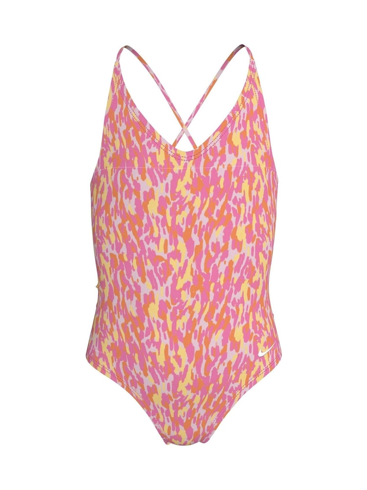 Nike Pink Animal Print Lace Up One Piece Swimsuit - Image 1 of 3