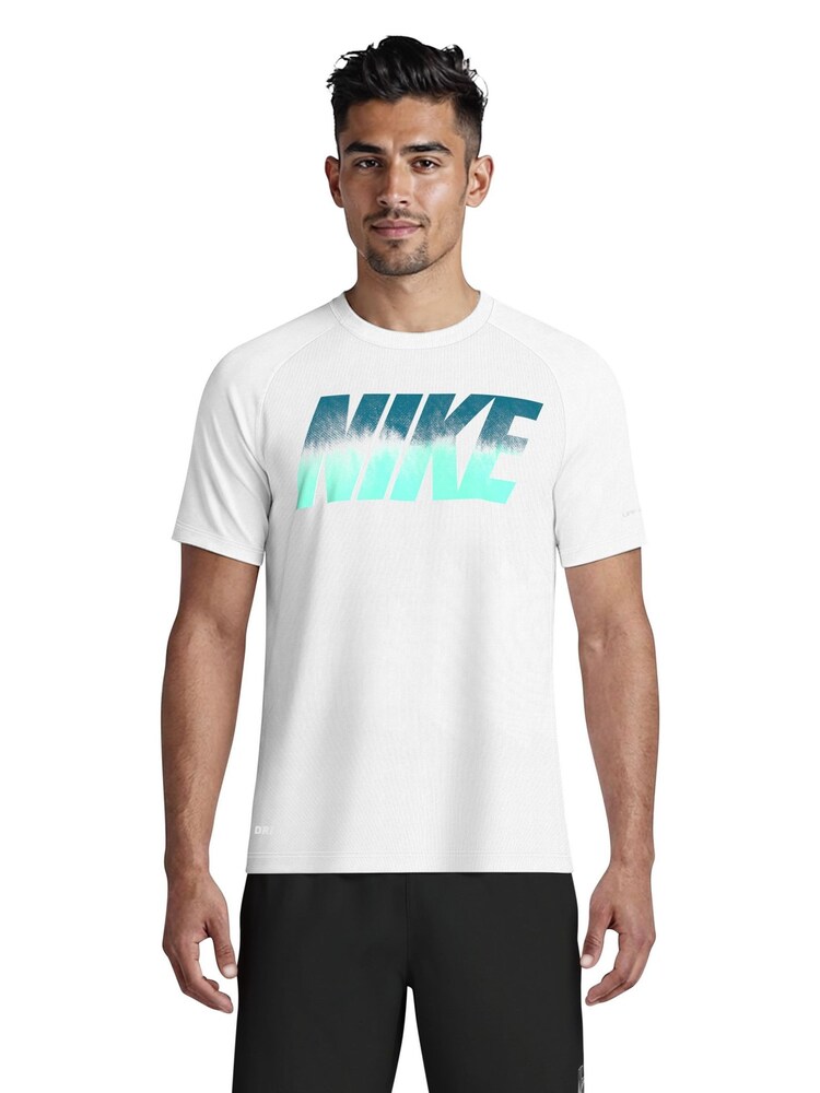 Nike White Graphic Logo Short Sleeve Rash Vest - Image 1 of 5