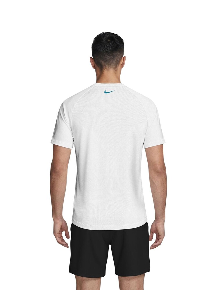 Nike White Graphic Logo Short Sleeve Rash Vest - Image 2 of 5