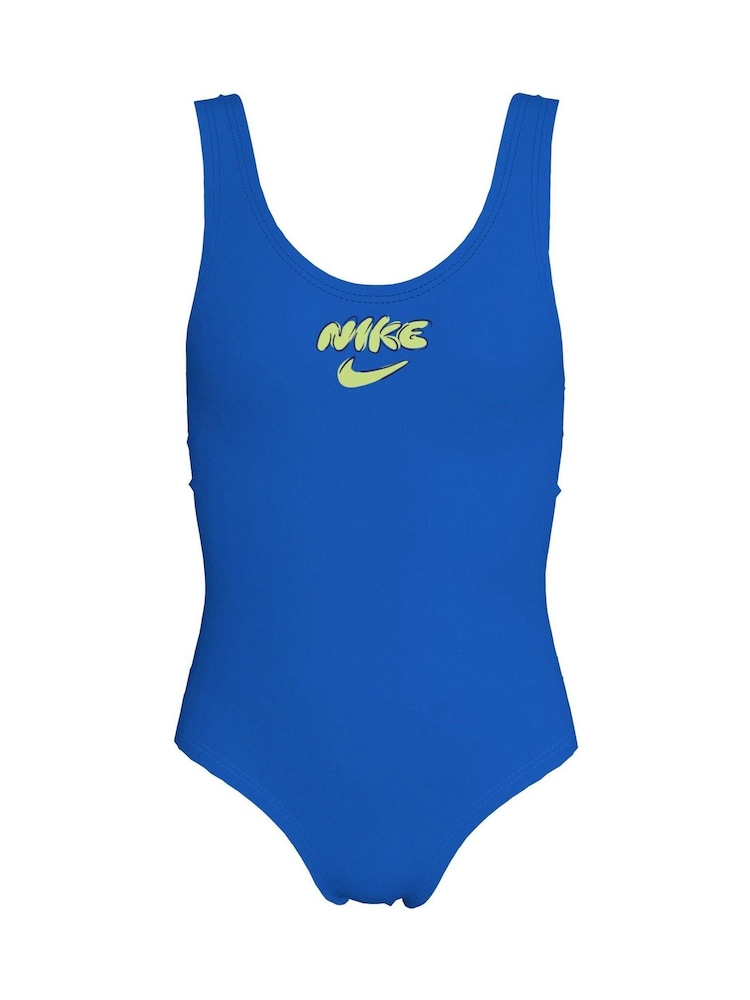 Nike Blue Doodle Floral U-Back One Piece Swimsuit - Image 1 of 3 Nike Blue Doodle Floral U-Back One Piece Swimsuit - Image 1 of 3