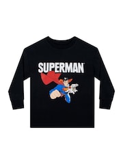 Character Black DC Comics Superman Pyjamas With Leg Print - Image 3 of 8