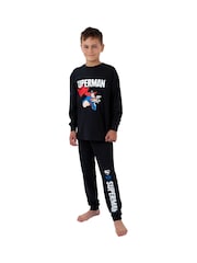 Character Black DC Comics Superman Pyjamas With Leg Print - Image 6 of 8