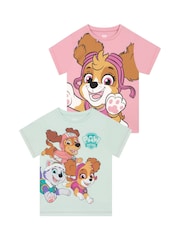 Character Pink Girls PAW Patrol T-Shirts 2 Pack - Image 1 of 12