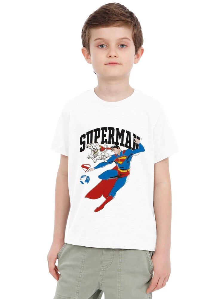 Character White DC Comics Superman And Krypto T-Shirt - Image 2 of 8 Character White DC Comics Superman And Krypto T-Shirt - Image 2 of 8