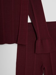 River Island Red Girls Button Detail Flare Top and Leggings Set - Image 4 of 5