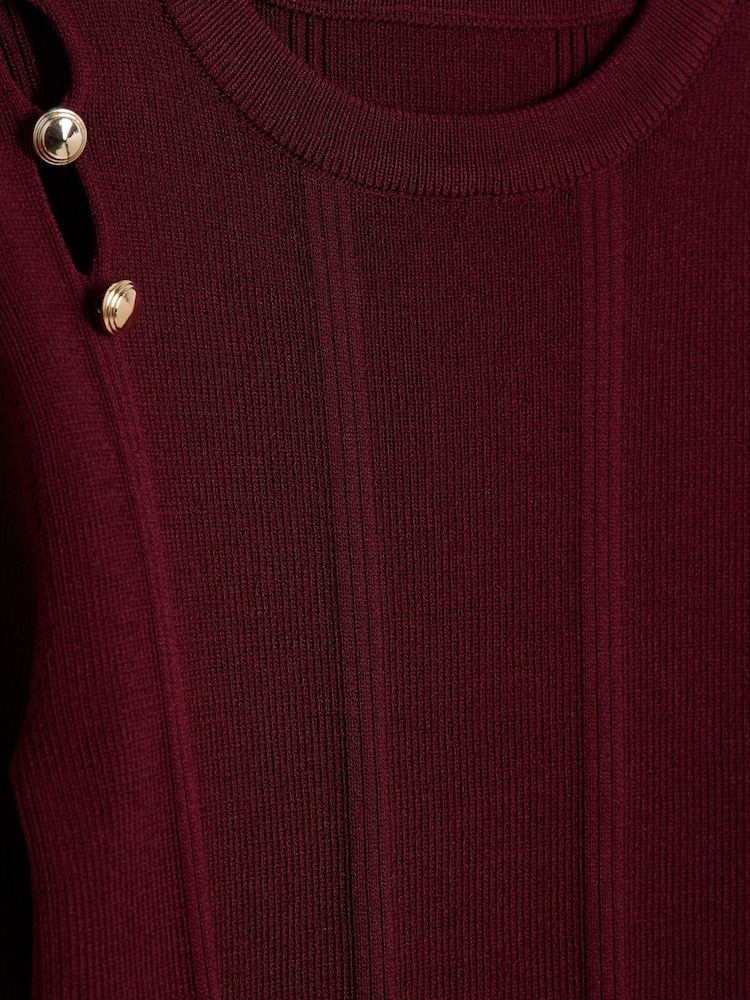 River Island Red Girls Button Detail Flare Top and Leggings Set - Image 5 of 5