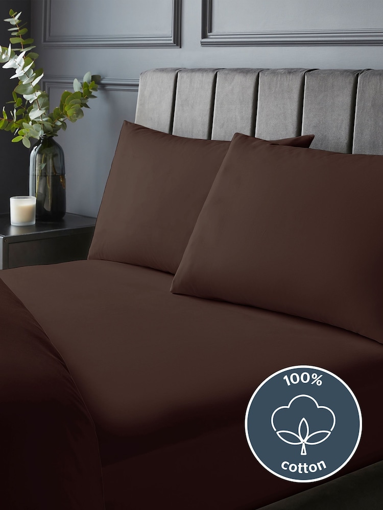 Silentnight Deep Plum Pure Cotton 40cm Extra Deep Fitted Sheet - Image 2 of 7