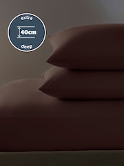 Silentnight Deep Plum Pure Cotton 40cm Extra Deep Fitted Sheet - Image 4 of 7