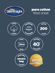 Silentnight Deep Plum Pure Cotton 40cm Extra Deep Fitted Sheet - Image 7 of 7