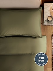 Silentnight Sage Cotton Rich T180 Washed Duvet Set - Image 4 of 7