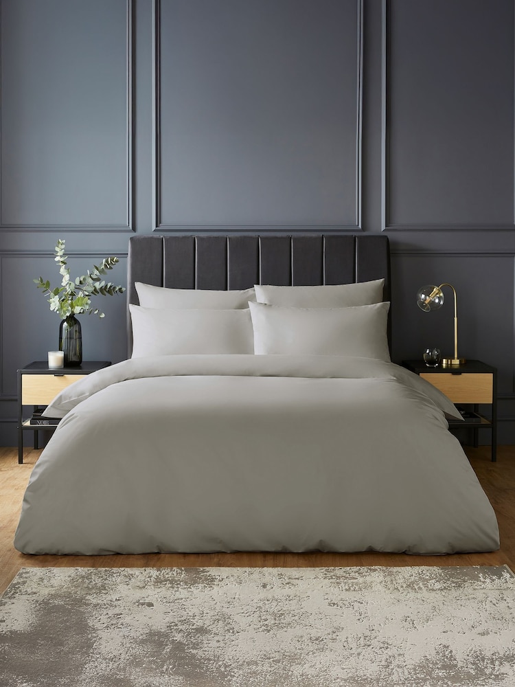 Silentnight Light Grey Pure Cotton Duvet Set - Image 1 of 9
