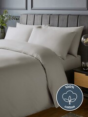 Silentnight Light Grey Pure Cotton Duvet Set - Image 2 of 9