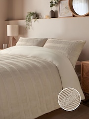 Silentnight Natural Textured Waffle Duvet Set - Image 2 of 7