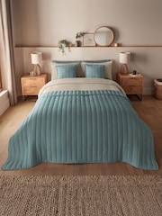 Silentnight Blue Quilted Bedspread - Image 1 of 8