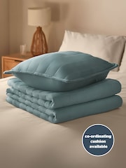 Silentnight Blue Quilted Bedspread - Image 4 of 8