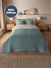 Silentnight Blue Quilted Bedspread - Image 6 of 8