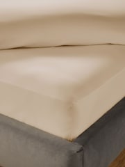 Silentnight Natural Pure Cotton 40cm Extra Deep Fitted Sheet - Image 1 of 7