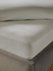 Silentnight Light Grey Pure Cotton 40cm Extra Deep Fitted Sheet - Image 1 of 7