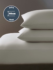 Silentnight Light Grey Pure Cotton 40cm Extra Deep Fitted Sheet - Image 4 of 7