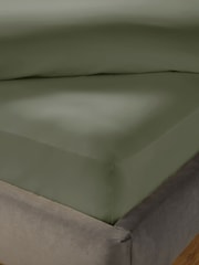 Silentnight Sage Pure Cotton 40cm Extra Deep Fitted Sheet - Image 1 of 7