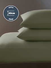 Silentnight Sage Pure Cotton 40cm Extra Deep Fitted Sheet - Image 7 of 7