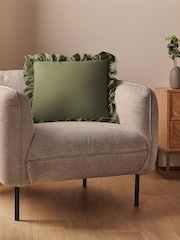Silentnight Green Supersoft Ruffle Edge Cushion - Image 1 of 9