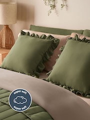 Silentnight Green Supersoft Ruffle Edge Cushion - Image 4 of 9