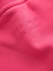 Bright Pink Relaxed Fit Essentials Longline Sweatshirt with Pockets - Image 4 of 4