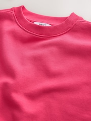 Bright Pink Relaxed Fit Essentials Longline Sweatshirt with Pockets - Image 6 of 8